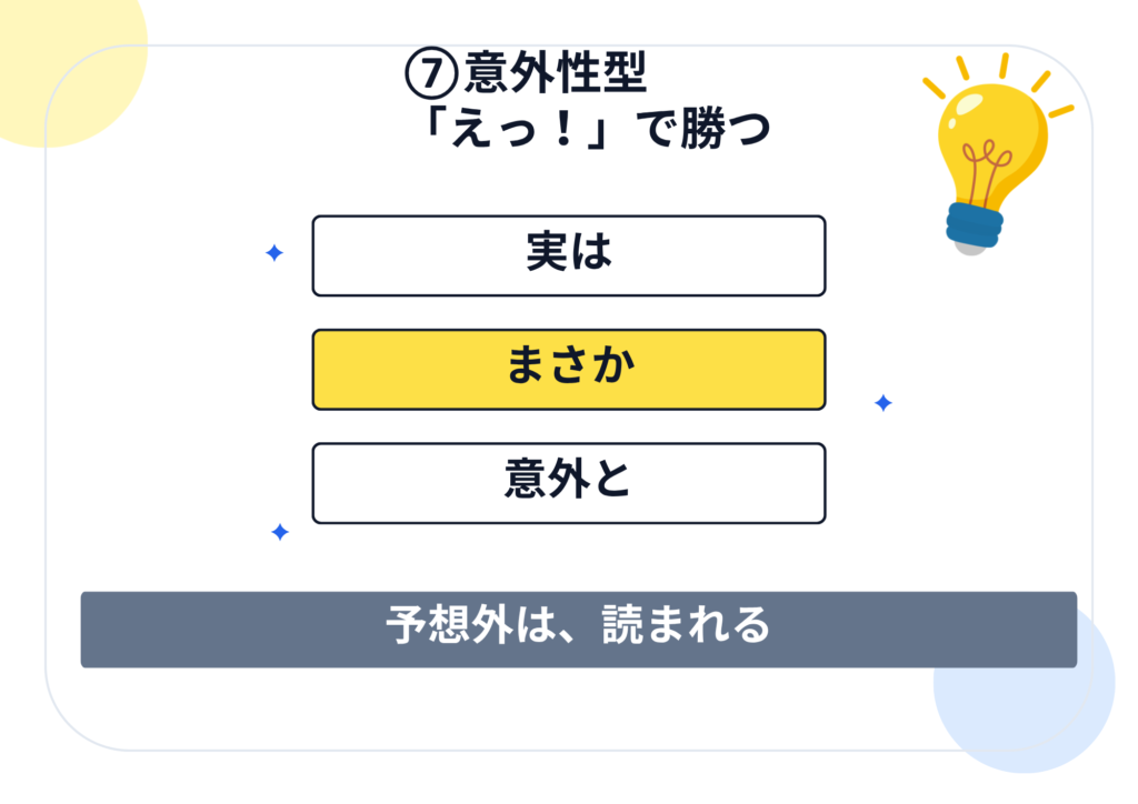 ⑦意外性型　「えっ！」で勝つ